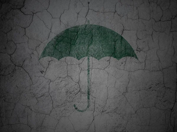 Sicherheitskonzept: Regenschirm auf Grunge-Wand — Stockfoto