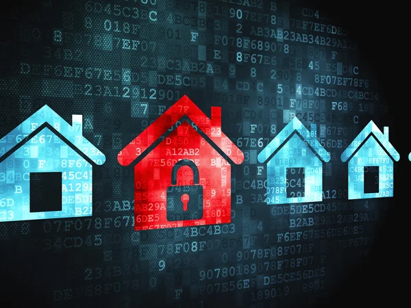 Protection concept: Home on digital background — Stock Photo, Image