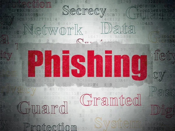 Concetto di privacy: phishing su sfondo carta digitale — Foto Stock