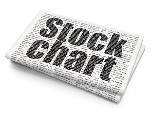 Conceito de finanças: Gráfico de ações sobre o fundo do jornal — Fotografia de Stock