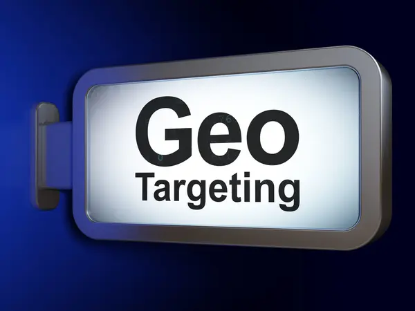 Concepto de negocio: Geo Targeting en el fondo de la cartelera —  Fotos de Stock