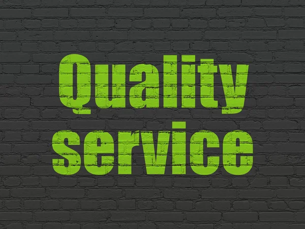 Concepto de negocio: Servicio de calidad sobre fondo de pared — Foto de Stock