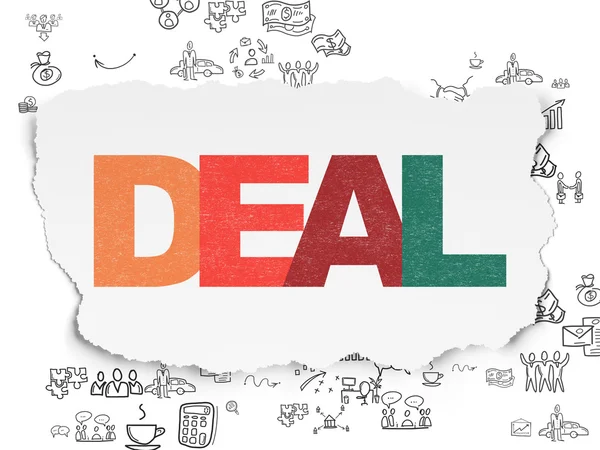 Business concept: Deal on Torn Paper background — Stock Photo, Image