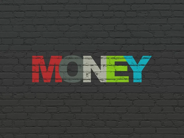 Business concept: Money on wall background — Stock Photo, Image