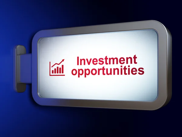 Concetto di business: opportunità di investimento e grafico di crescita su sfondo cartellone — Foto Stock