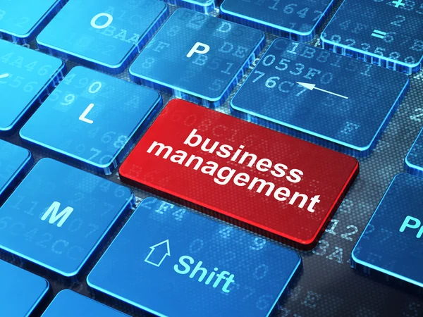 Концепция бизнеса: управление бизнесом на фоне компьютерной клавиатуры — стоковое фото