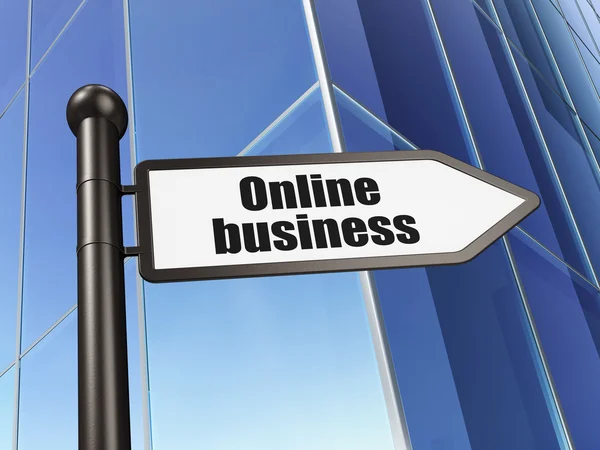 Business concept: sign Online Business on Building background — Stock Fotó