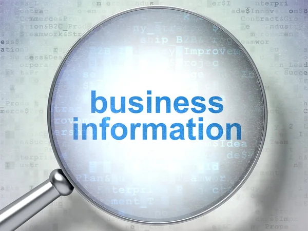 Business concept: Business Information with optical glass — Stock Photo, Image