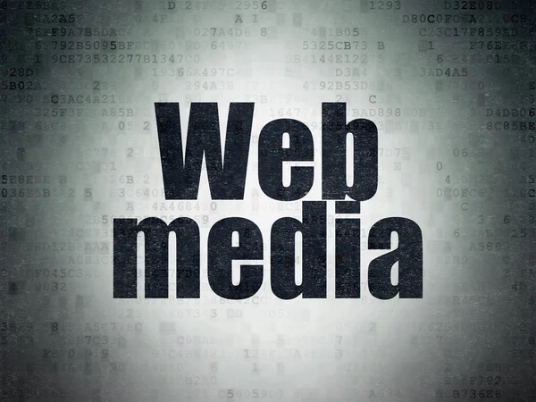 Концепция веб-дизайна: веб-медиа на фоне цифровой бумаги — стоковое фото