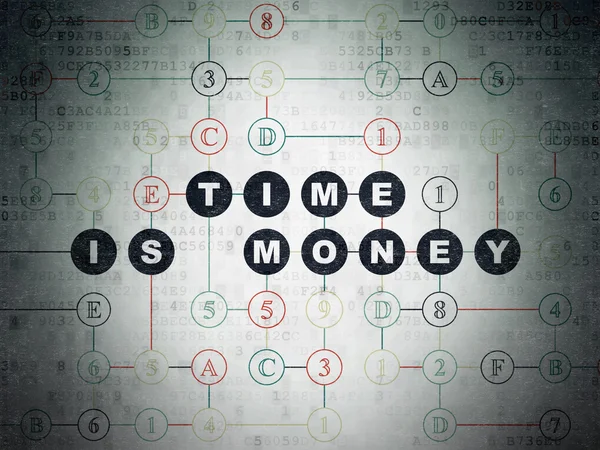 Timeline concept: Time Is money on Digital Paper background — Stockfoto