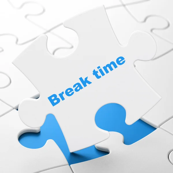Timeline concept: Break Time on puzzle background — Stock Photo, Image