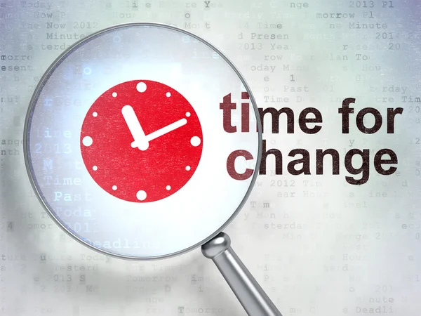 Conceito de tempo: Relógio e Tempo para Mudança com vidro óptico — Fotografia de Stock