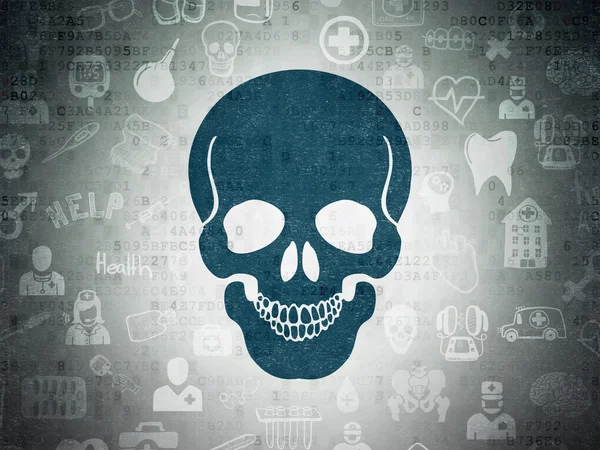 Medicine concept: Scull on Digital Paper background — Stock Photo, Image