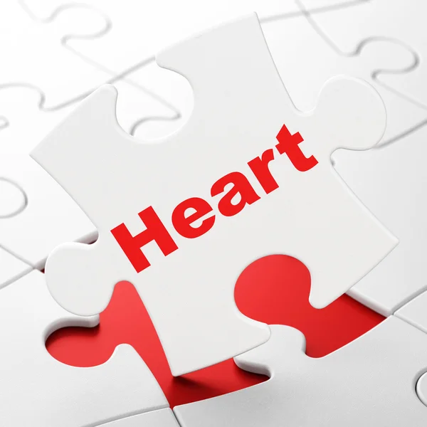 Health concept: Heart on puzzle background — Stock Photo, Image