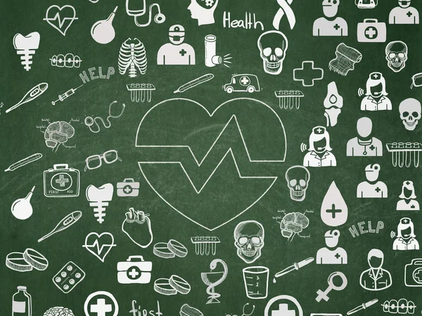 Концепция медицины: Сердце в школьном совете — стоковое фото