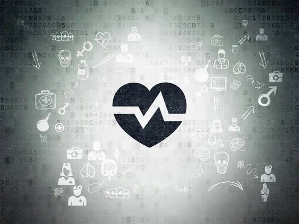 Medicine concept: Heart on Digital Paper background — Zdjęcie stockowe