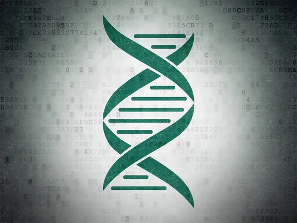 Conceito de medicina: DNA sobre fundo de papel digital — Fotografia de Stock