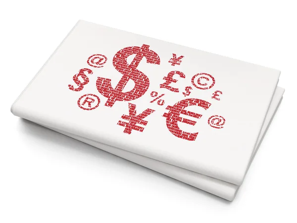 News concept: Finance Symbol on Blank Newspaper background — 스톡 사진