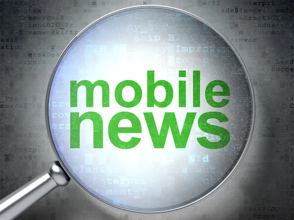 Conceito de notícias: Notícias móveis com vidro óptico — Fotografia de Stock