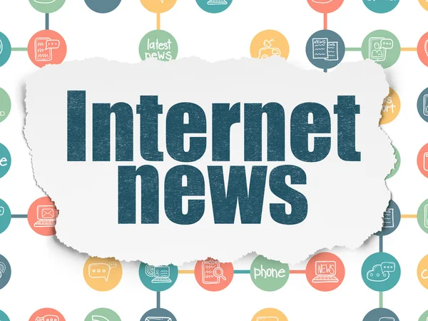 News concept: Internet News on Torn Paper background — Stock Photo, Image