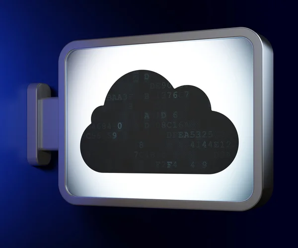 Concetto di cloud computing: cloud su sfondo cartellone — Foto Stock