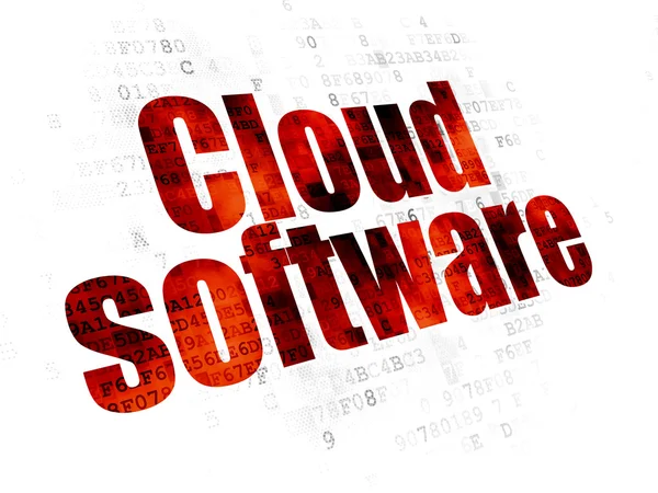 云网络概念： 云上数字背景的软件 — 图库照片
