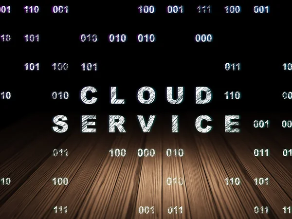 Conceito de rede de nuvem: Serviço de nuvem no quarto escuro grunge — Fotografia de Stock