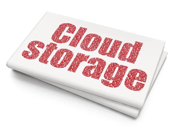 Cloud computing concept: Cloud Storage on Blank Newspaper background — Stock fotografie