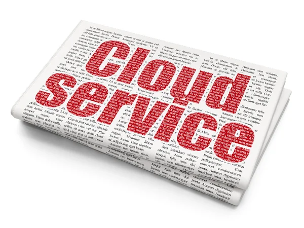 Concetto di tecnologia cloud: servizio cloud su sfondo giornale — Foto Stock