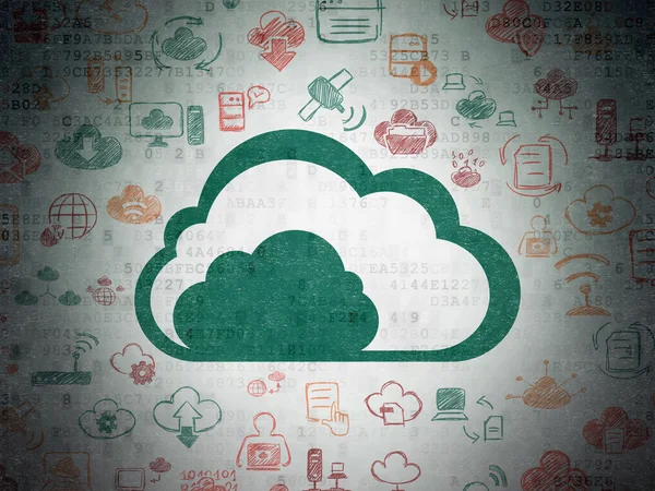 Cloud technology concept: Cloud on Digital Paper background — 스톡 사진