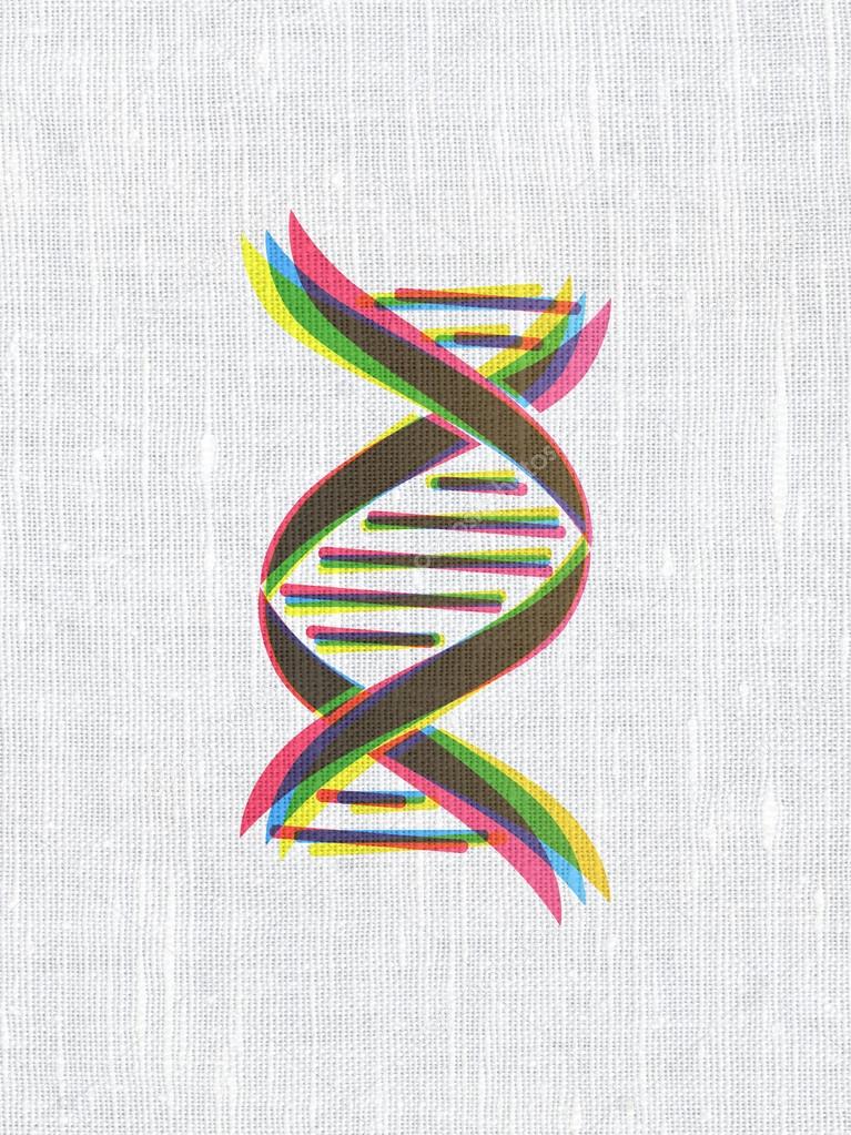 Health concept: DNA on fabric texture background