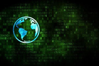 Eğitim kavramı: dijital arka plan üzerinde dünya