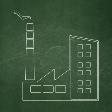 Industry concept: Industry Building on chalkboard background