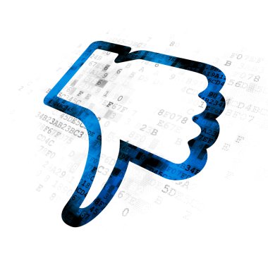 sosyal medya kavramı: dijital arka başparmak aşağı