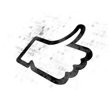 sosyal network kavramı: dijital arka başparmak yukarı