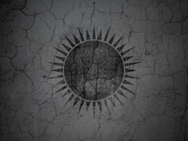 Tourism concept: Sun on grunge wall background