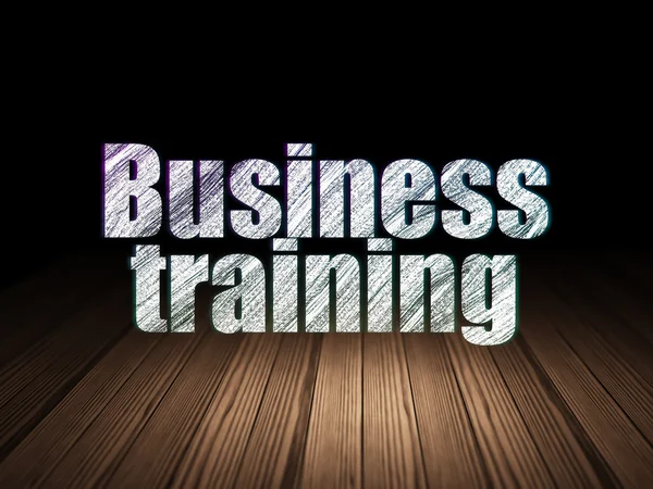 Learning concept: Business Training in grunge dark room — Stock Photo, Image