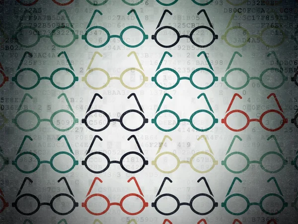 Education concept: Glasses icons on Digital Paper background — Stock Fotó