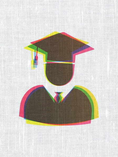 Studying concept: Student on fabric texture background — Stock Photo, Image