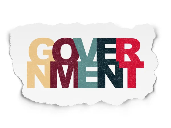 Concept politique : Gouvernement sur fond de papier déchiré — Photo