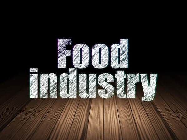 業界の概念: グランジ暗い部屋で食品産業 — ストック写真
