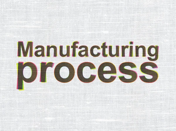 Branchenkonzept: Herstellungsprozess auf textilem Hintergrund — Stockfoto