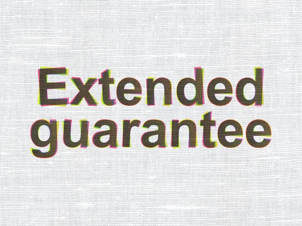Insurance concept: Extended Guarantee on fabric texture background — 图库照片