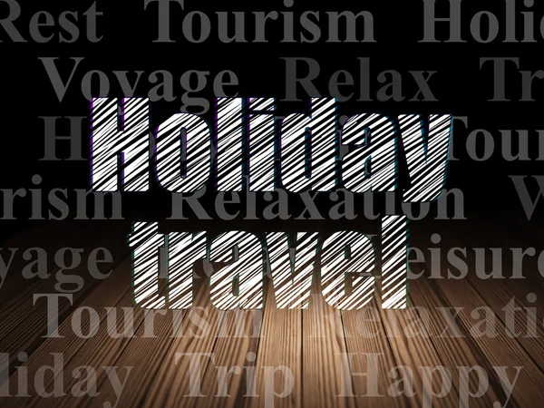Pojęcie turystyki: Holiday Travel w ciemnym pokoju grunge — Zdjęcie stockowe