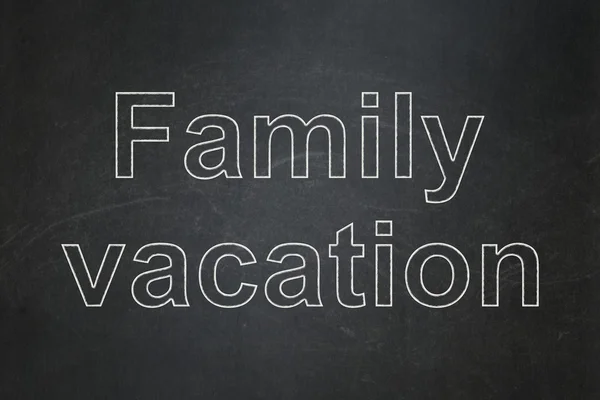 Tourism concept: Family Vacation on chalkboard background — Stock Photo, Image