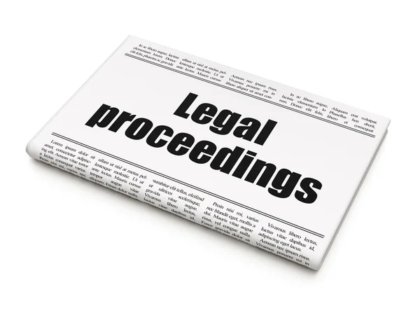 Zákon koncept: novinový titulek soudní řízení — Stock fotografie