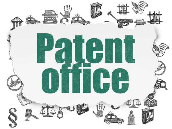 Concepto de derecho: Oficina de Patentes sobre Papel desgarrado — Foto de Stock