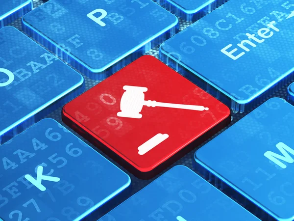 Law concept: Gavel on computer keyboard background — Stock Photo, Image