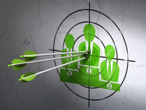 Law concept: arrows in Business Team target on wall background — Stock fotografie