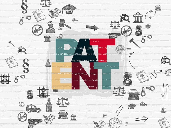 Lag koncept: Patent på väggen bakgrund — Stockfoto